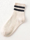 2 STRIPE COTTON MID SOCKS FOR WOMEN WHOLESALE_CWMS070