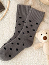 Polka Dot Knit Socks Women Winter Thick Warm_Cwms02863