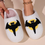 HALLOWEEN BAT PATTERN WARM COTTON SLIPPERS_CWSHS0851