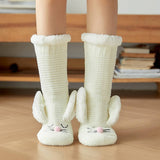 HOME RABBIT EARS WARM PLUSH INDOOR SLIPPERS_CWMS0721