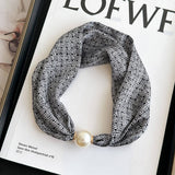 Pearl Magnetic Skinny Silk Neck Scarf_Cwasc03931