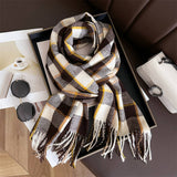 PLAID FAUX CASHMERE SCARF WARM WINTER WRAP_CWASC1446