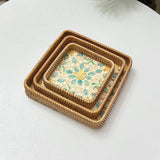 RATTAN COLORFUL SHELL FRUIT TRAY THREE PIECE SET_CWMM4407