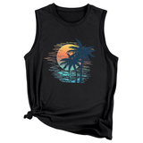 Trendy Loose Fit Coconut Tree Vest For Women