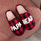 PLAID CHRISTMAS COTTON SLIPPERS WINTER WARM_CWSHF00226