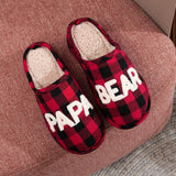 PLAID CHRISTMAS COTTON SLIPPERS WINTER WARM_CWSHF00226