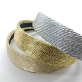 METALLIC RUCHED WAVE PU HEADBAND PALACE STYLE_CWAHA6318