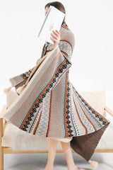 SOFT COZY KNIT SOFA BLANKET FRINGED SHAWL_CWASC0155