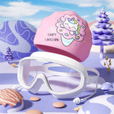 KIDS SWIM GOGGLES CAP SET HD LARGE FRAME_CWMM6645