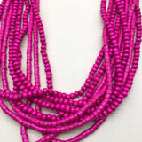 ETHNIC STYLE MULTI LAYERED WOODEN BEAD NECKLACE_CWMM4725