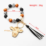 Western New Tassel Bracelet Bull Head Keychain_Cwmm1285