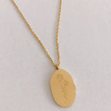 NEW STAINLESS STEEL DECEMBER FLOWER NECKLACE_CWMM3770