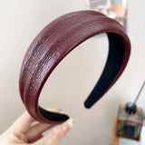 Trendy Leather Texture Hair Hoop For Women_Cwaha07350