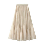 Vintage Tulle A-Line Flared Fishtail Skirt_Cwbms0372