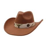 Western Ethnic Felt Cowboy Fedora Hat_Cwah04428
