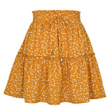 HIGH WAIST PRINTED SKIRT FLORAL SHORT SKIRT_CWAB4795