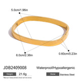 STAINLESS STEEL CURVED CLASP BANGLE SLEEK STYLE_CWAJE4661