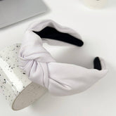 SOLID COLOR TEXTURED FABRIC CROSS HEADBAND_CWAHA2084