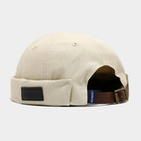 Japanese Style Leather Patch Brimless Cap_Cwah04609