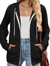 Cwocal00575_Contrast Color Zipper Hooded Pocket Sweatshirt