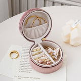 SIMPLE ROUND PORTABLE JEWELRY STORAGE BOX_CWMM1685