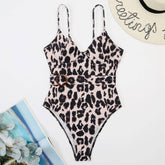 Womens Leopard Print One-Piece Swimsuit