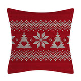 CHRISTMAS WOOL KNITTED STYLE RED PILLOWCASE_CWMM1402