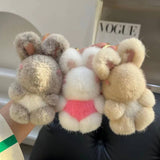 PLUSH CUTE RABBIT PENDANT FUR CAR KEYCHAIN_CWMM2604