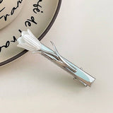 METAL ROSE HAIRPIN SIDE BANGS DUCKBILL CLIP_CWAHA4646