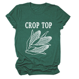 CORN LETTER PRINT TEE WOMEN S CASUAL T SHIRT_CWTTS1502