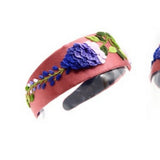 EMBROIDERED PURPLE VINE HEADBAND WITH FLORAL ART_CWMM6124