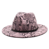 SNAKE PATTERN WOOLEN HAT WITH WIDE BRIM JAZZ HAT_CWAH2595