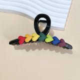 Multicolored Heart Hair Claw Clip Stylish Cute_Cwaha0413