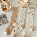 RETRO COLOR BLOCKED BREATHABLE MID CALF SOCKS_CWMS0648