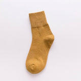NEW SOLID COLOR HIGH CUFF WOMENS MID CALF SOCKS_CWMS1392