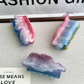 GRADIENT BEAR MERMAID CLAW CLIP HAND PAINTED_CWAHA5895