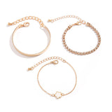 Vintage Rhinestone Chain Five Leaf Grass Bracelet