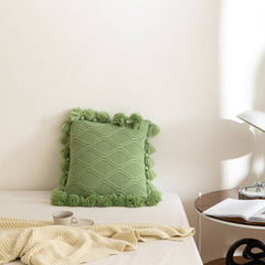 SOLID COLOR CORRUGATED TASSEL KNITTED PILLOW_CWMM2371