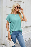 Solid Color Crew Neck Loose Short-Sleeved T-Shirt_Cwtbls1875