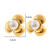 MINIMALIST 18K STEEL FLOWER EARRINGS RING SET_CWMM8927