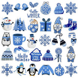 Winter Blue Christmas Graffiti Embroidered Patch_Cwmm4028