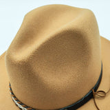 SIMPLE BELT BUCKLE FELT HAT JAZZ HAT_CWAH0751