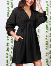 Women Deep V Loose Short Dress_Cwdsd10367