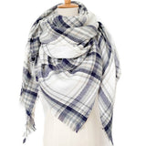 SOFT CHUNKY CHECKED GIANT SCARVES SHAWL CAPE_CWASC0107
