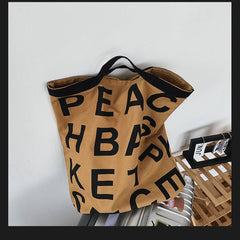 LETTER EMBROIDERED LARGE CAPACITY CANVAS TOTE BAG_CWAB1682