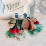 HANDMADE LAYERED FLORAL TASSEL EARRINGS FOR WOMEN_CWMM6253