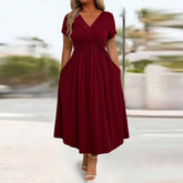 ELEGANT LONG DRESS CHIC FEMININE LOOK_CWDHL1037