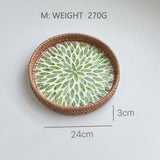 RATTAN COLORFUL SHELL CREATIVE HANDMADE FRUIT PLATE_CWMM4480