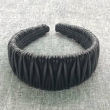 ELEGANT FRENCH VINTAGE RUCHED PU HEADBAND_CWAHA6320