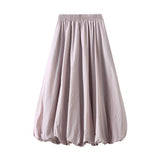 HIGH WAIST SLIM FIT BALLOON MIDI SKIRT_CWBMS0367